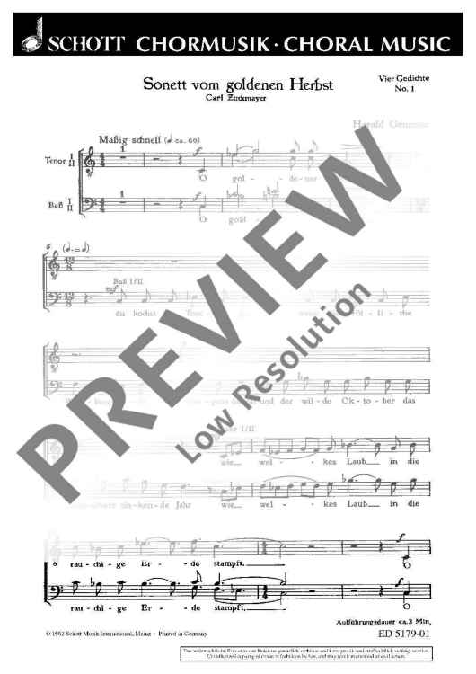 Vier Gedichte - Choral Score