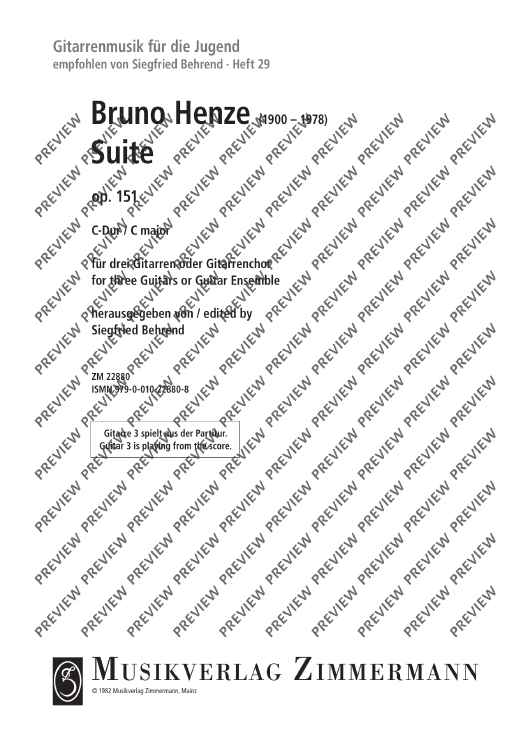 Suite C Major - Score and Parts