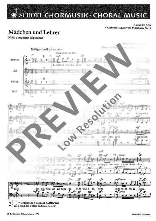 Klänge in Azur - Choral Score