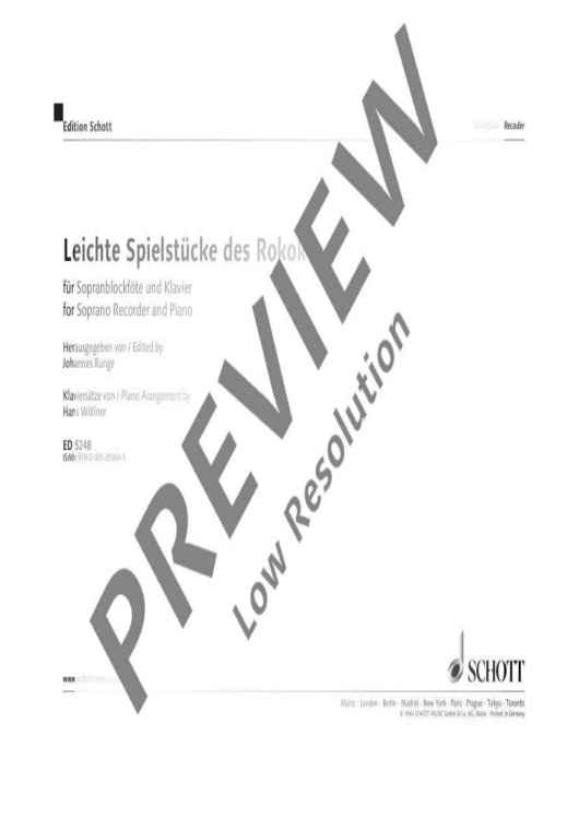 Leichte Spielmusik des Rokoko