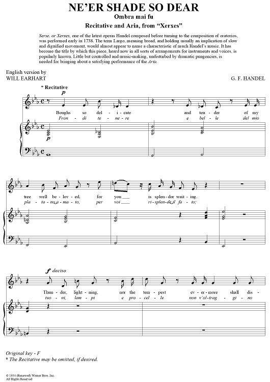 Ne'er Shade So Dear (Ombra mai fu)