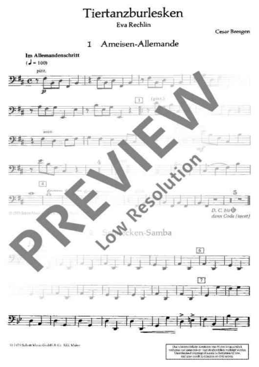 Tiertanzburlesken - Cello