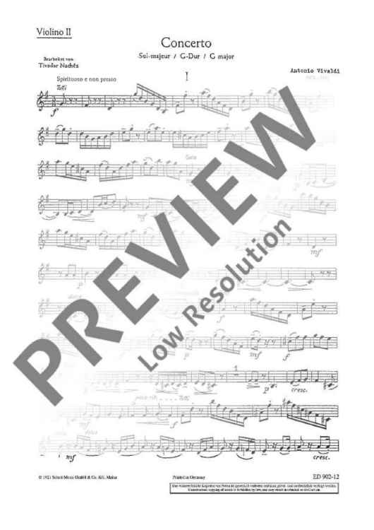 Concerto G Major - Violin II