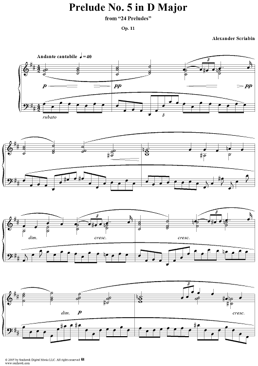 Prelude No. 5 in D major