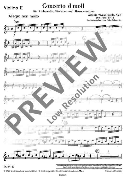 Concerto d minor - Violin II