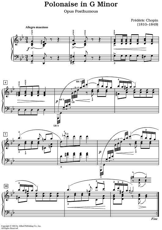 Polonaise in G Minor [Opus Posthumous]