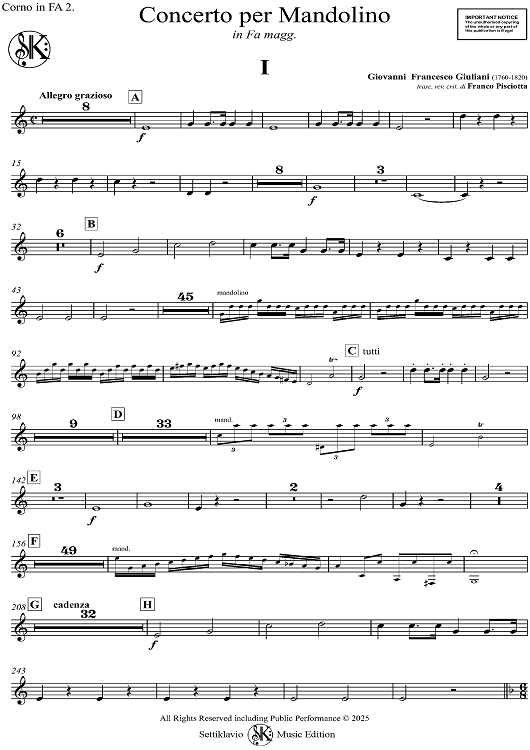 Concerto for Mandolin and Orchestra in F major - Horn in F 2