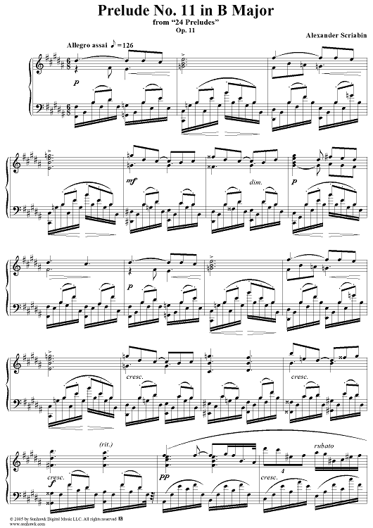 Prelude No. 11 in B major