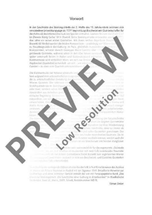 String Quintet C major - Score and Parts