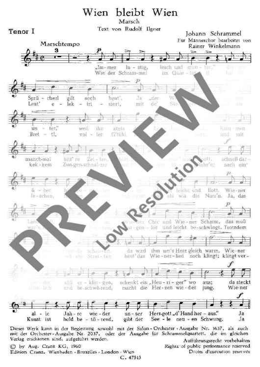 Wien bleibt Wien - Tenor I