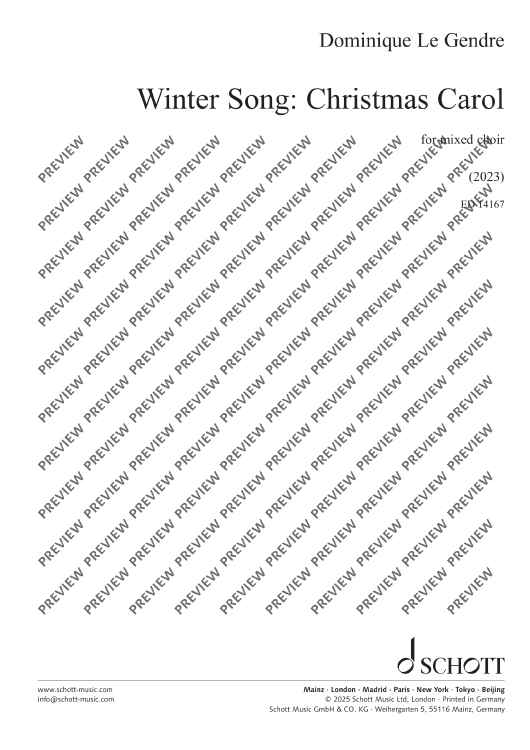 Winter Song - Choral Score