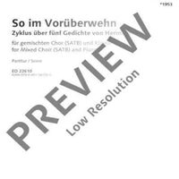 So im Vorüberwehn - Choral Score