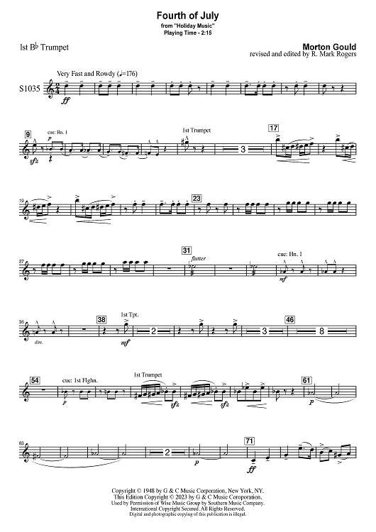 Fourth of July - Bb Trumpet 1