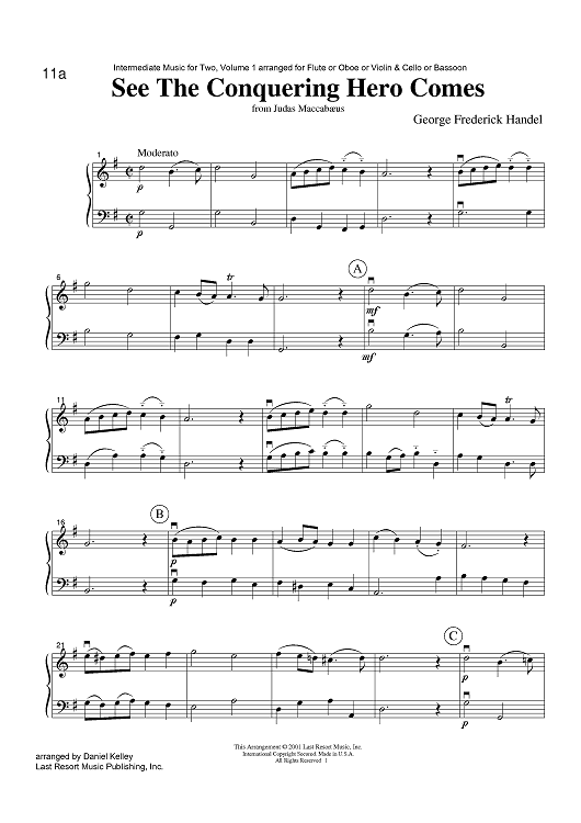 See The Conquering Hero Comes - from Judas Maccabæus