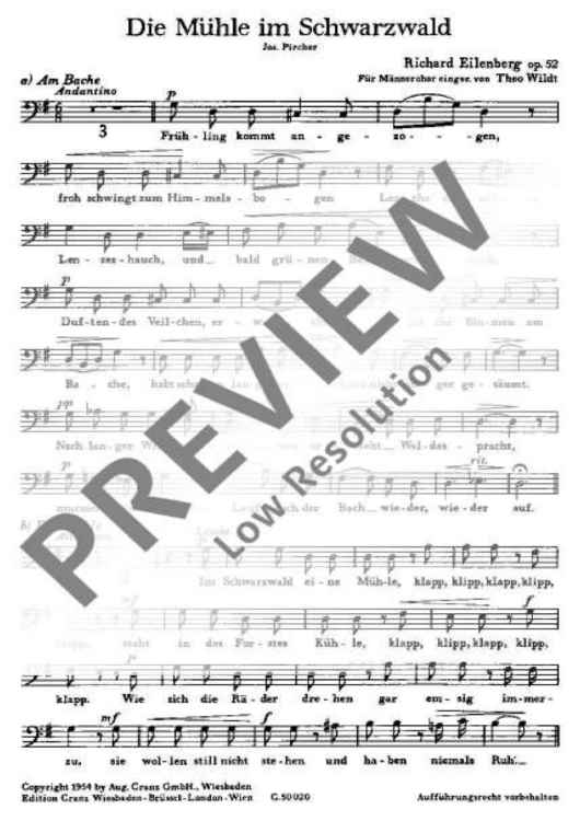 Die Mühle im Schwarzwald - Bass I