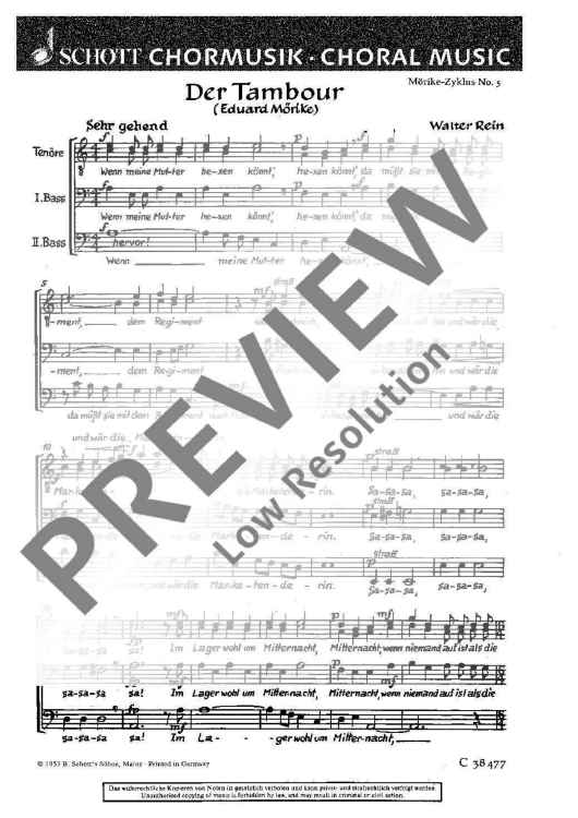 Der Tambour - Choral Score