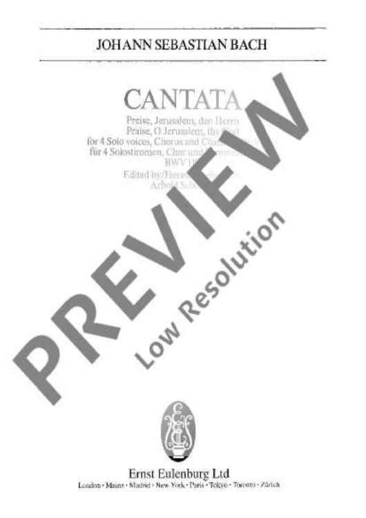 Cantata No. 119 - Full Score