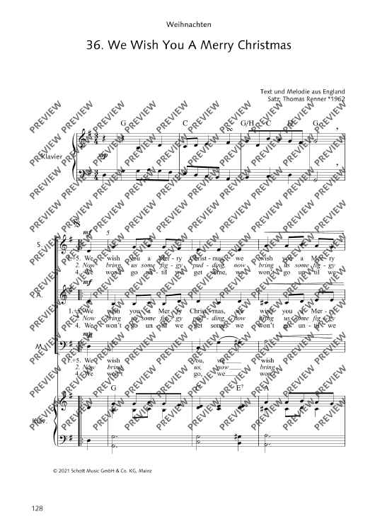 We Wish You a Merry Christmas - Score