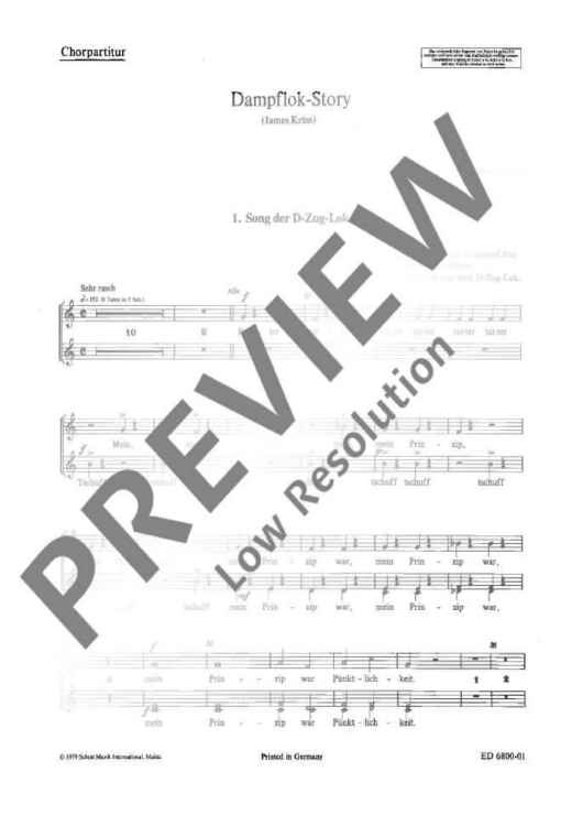 Dampflok-Story - Choral Score