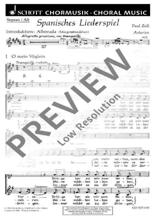 Spanisches Liederspiel - Soprano / Alto