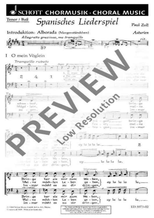 Spanisches Liederspiel - Tenor / Bass