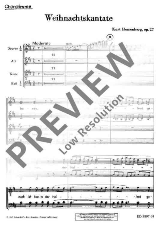 Weihnachtskantate - Choral Score