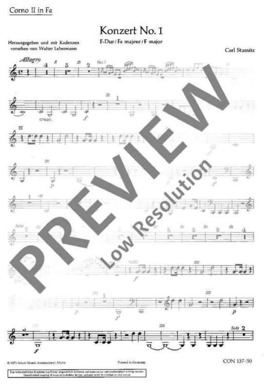 Concerto No. 1 F major - Horn 2