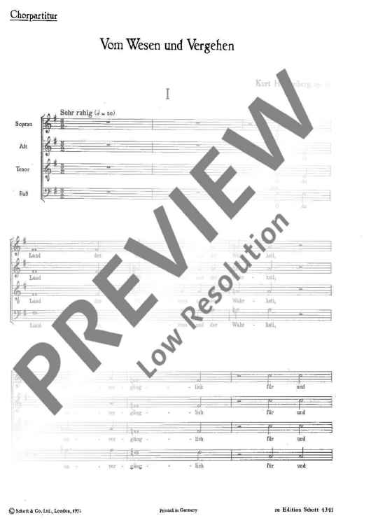 Vom Wesen und Vergehen - Choral Score