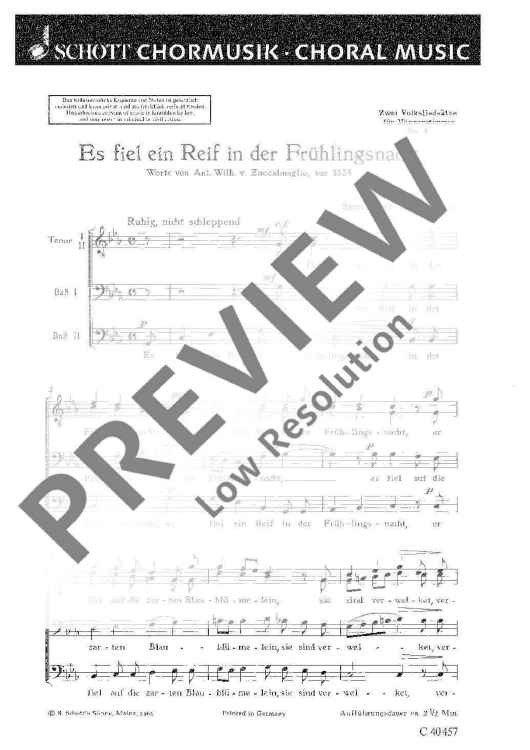 Zwei Volkslieder - Choral Score