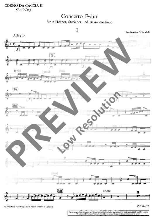 Concerto F Major - Horn Ii