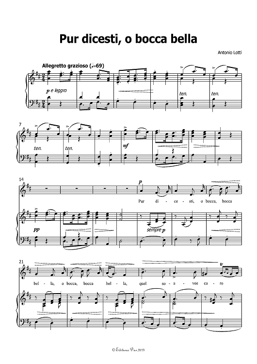 Pur dicesti, o bocca bella