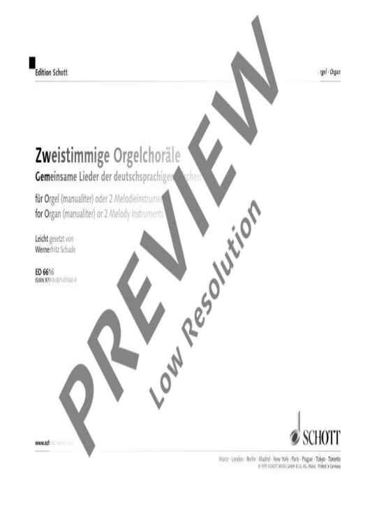 Zweistimmige Orgelchoräle