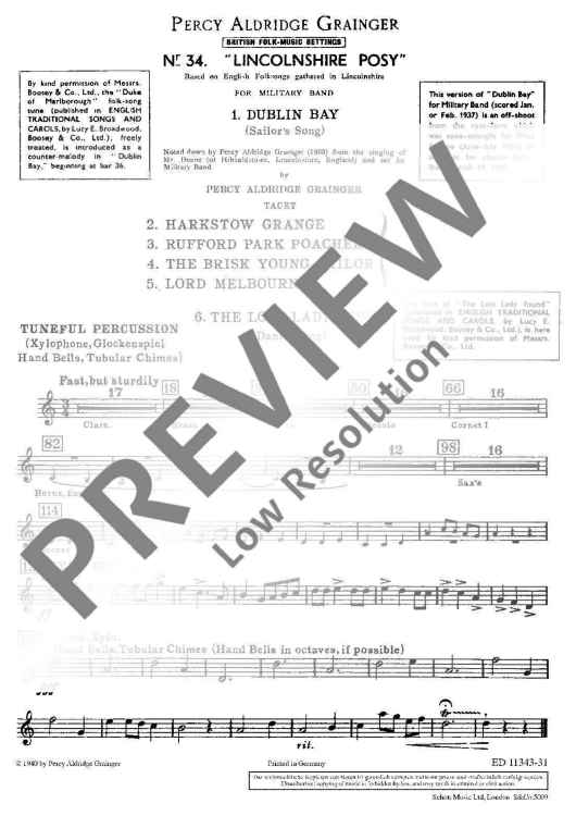 Lincolnshire Posy - Percussion