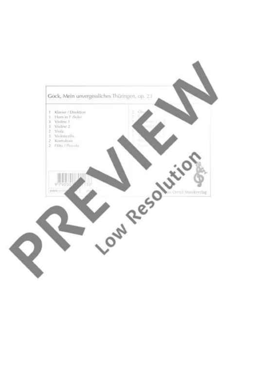 Mein unvergessliches Thüringen - Score and Parts