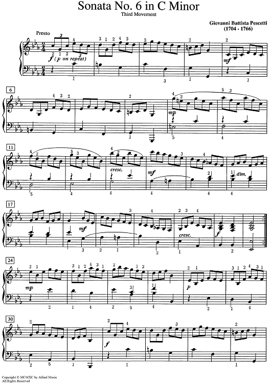Sonata No. 6 in C Minor, III