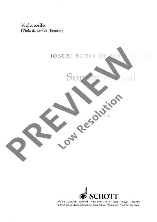 Sonata e minor - Violoncello