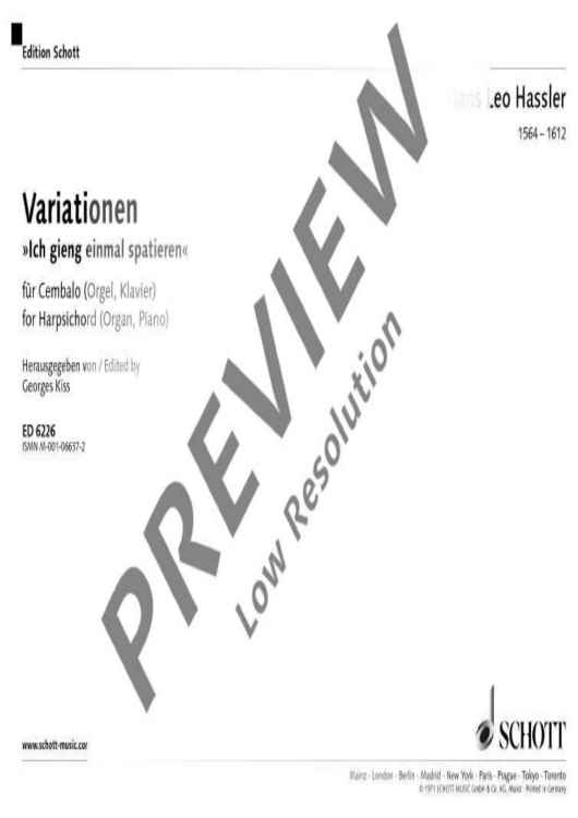 Variationen "Ich gieng einmal spatieren"