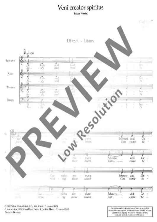 Veni Creator Spiritus - Choral Score