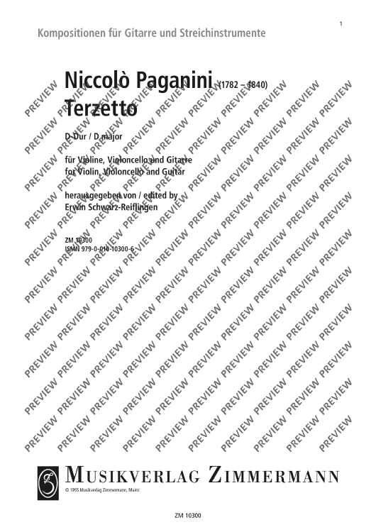 Trio D Major - Set of Parts