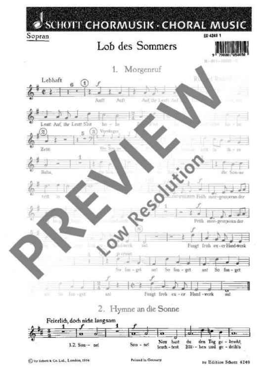 Lob des Sommers - Soprano