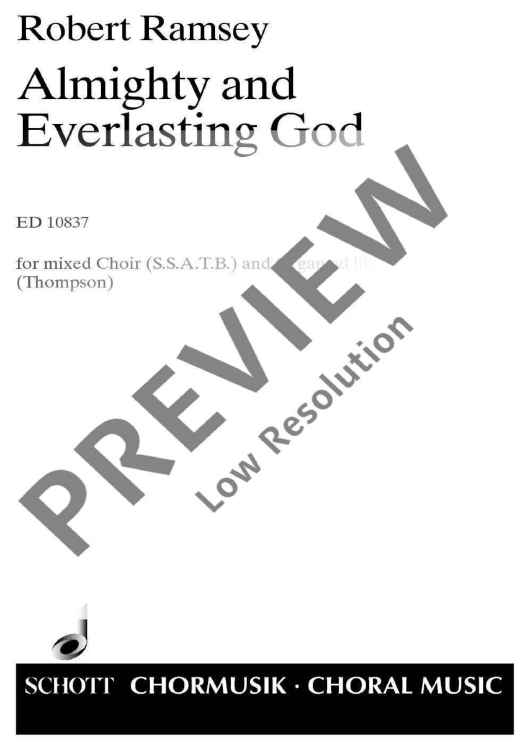 Almighty and Everlasting God - Choral Score