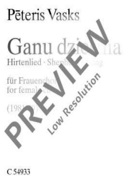 Ganu dziesma - Choral Score
