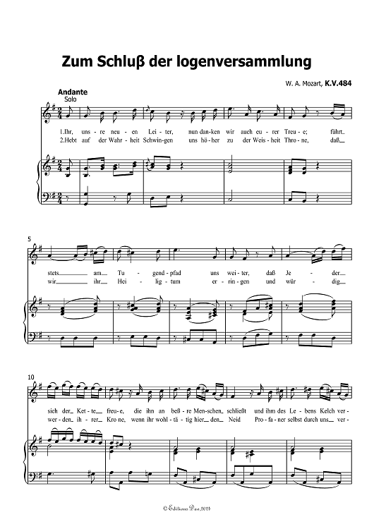 Zum Schluß der logenversammlung