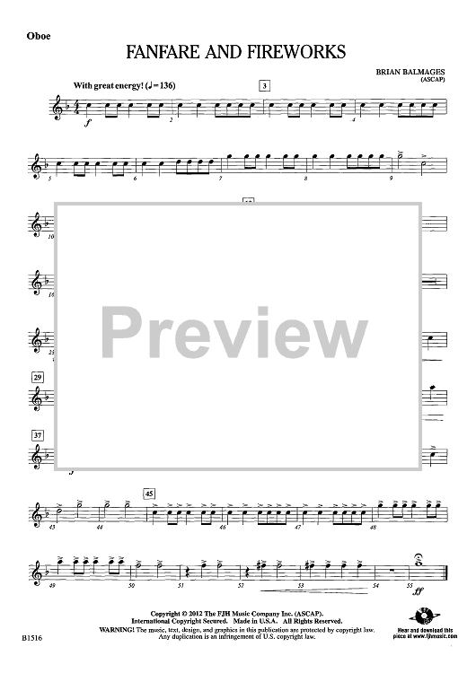 Fanfare and Fireworks - Oboe
