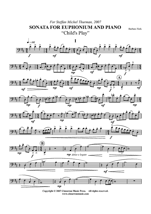 Sonata for Euphonium and Piano "Child's Play" - Euphonium BC/TC