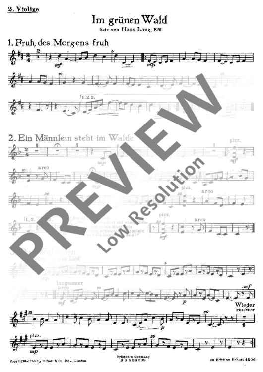 Im grünen Wald - Violin II
