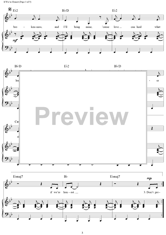 If We're Honest" Sheet Music by Francesca Battistelli for Piano/Vocal/Chords - Sheet Music Now