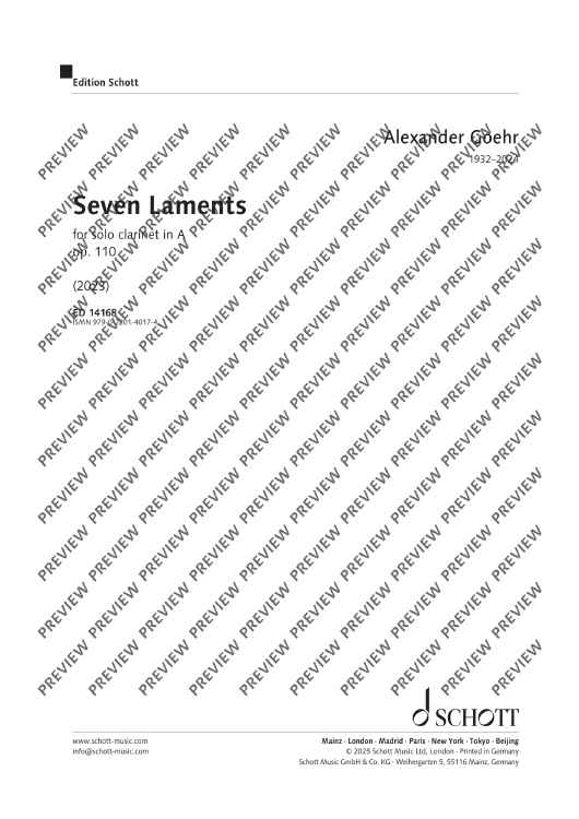 Seven Laments - Score