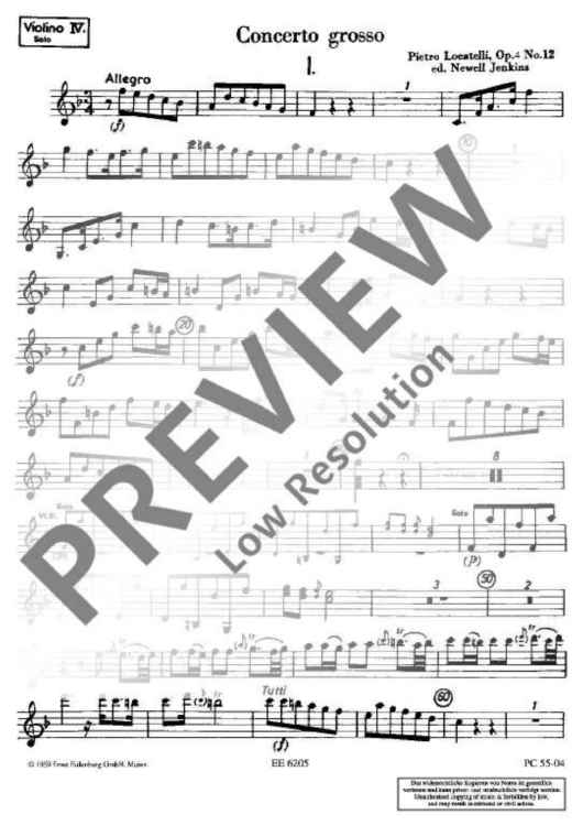 Concerto grosso F major - Violin Iv