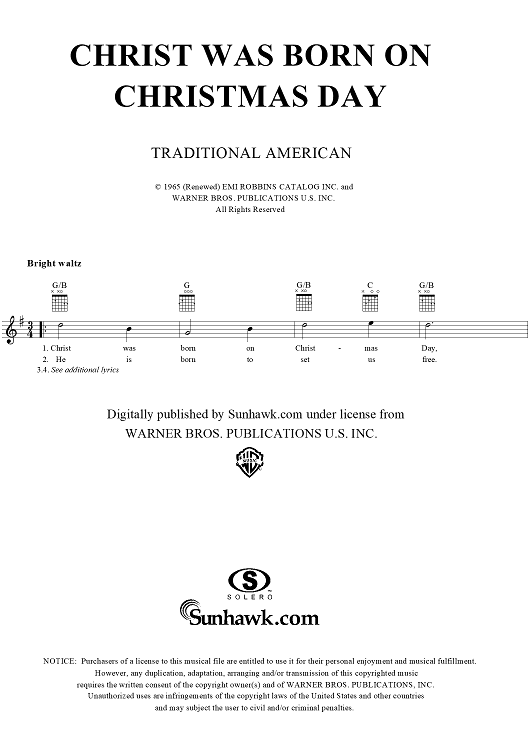 Christ Was Born On Christmas Day